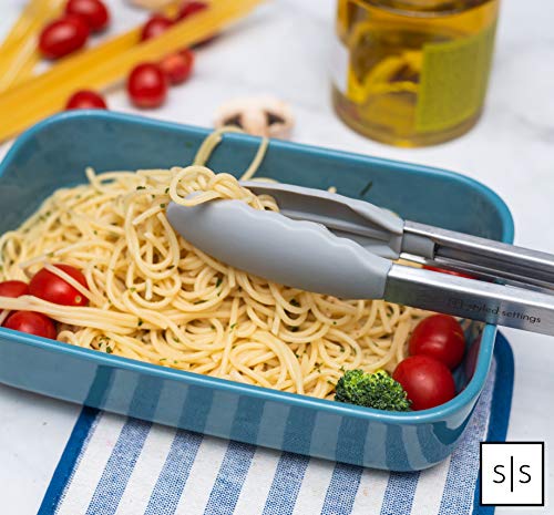 Grey Cooking Utensils With a Modern Look of Marble Utensil Holder Included - Marble Kitchen Accessories. 16-Piece Nylon Cooking Utensils Set with Holder incl. Grey Measuring Spoons and Cups Set