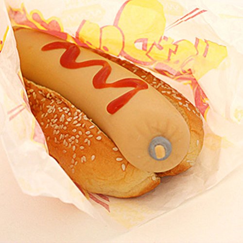 LUOEM Sausage Toy Fake Hot Dog Prop Stress Sausage Relief Squeeze Toy for April Fool's Day Prank Props (Flesh-Color)
