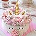 TOODOO 7 Pieces Unicorn Silicone Cake Topper Molds Unicorn Horn, Ears and Eyelash Cake Decoration Molds for Fondant Cake Chocolate Cupcake (Grey)