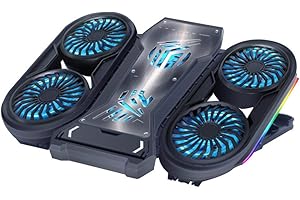 Laptop Cooling Base Portable Notebook Cooler Pad Ergonomic Ventilated with 6 LED Fans Fits 11-18 Inches Cooler Pad