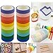 SACKORANGE rfv6 Washi Tape, Decorative DIY Tape Washi Rainbow Candy Color Sticky Paper Masking Adhesive Tape Scrapbooking and Phone DIY Decoration, 20 Rolls