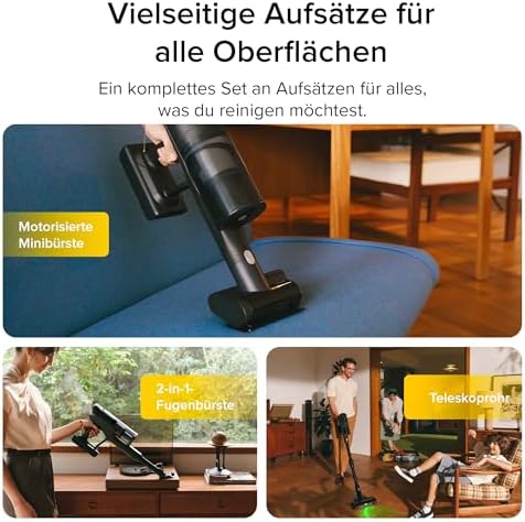 H60 Ultra Akku Staubsauger, 210AW Saugleistung, 90Min Max Laufzeit