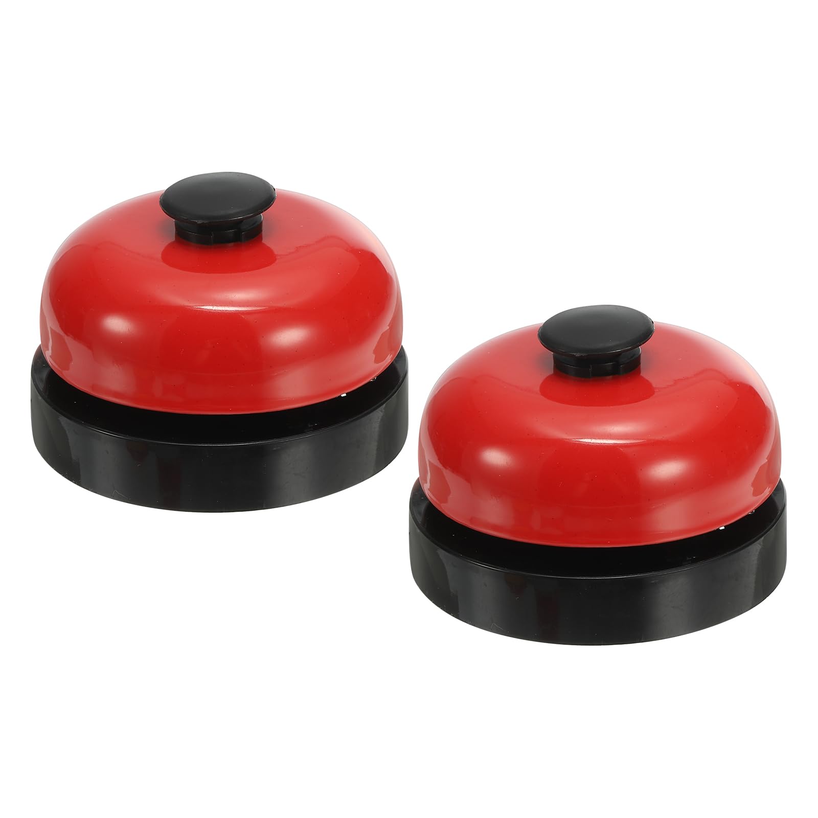 PATIKIL Desk Call Bell 2.5" Diameter,2 Pcs Dinner Desk Front Bell for Service with Metal Anti-Rust Construction for Hotel Restaurant Reception Areas Office Warehouse, Black/Red
