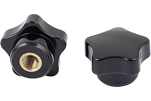 uxcell uxcellPlastic Star Head Clamping Nuts Knob Handle M8 Threaded 2pcs Black