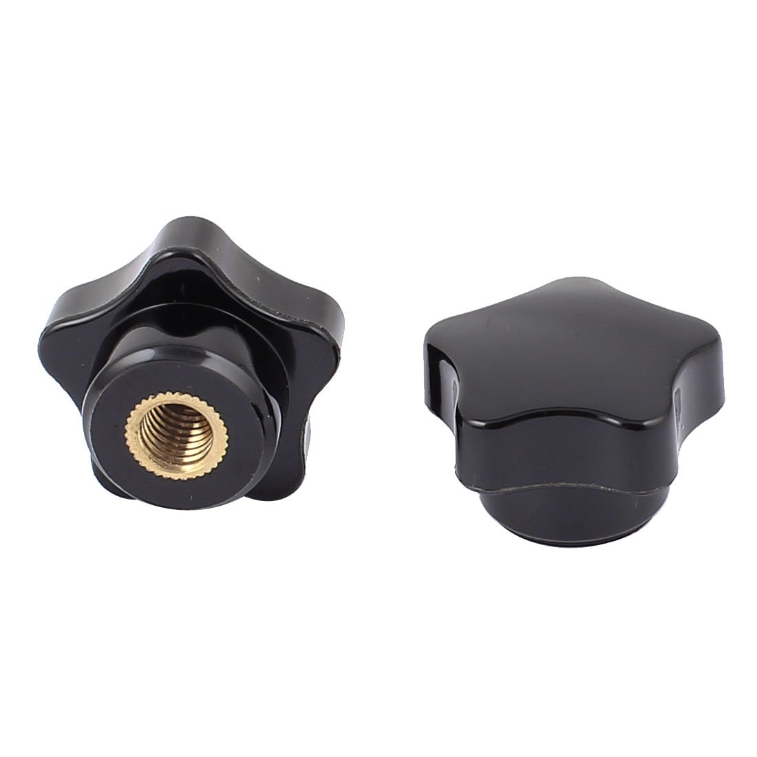 Sourcingmap Plastic Star Head Clamping Nuts Knob Handle M7 Threaded 2pcs Black