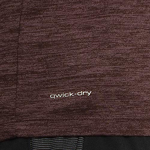 Alive Men's Tee Shirt Active Quick Dry Workout Short Sleeve Shirts Crew Neck (Coach Red Heather, X-Large) - Thumbnail 5
