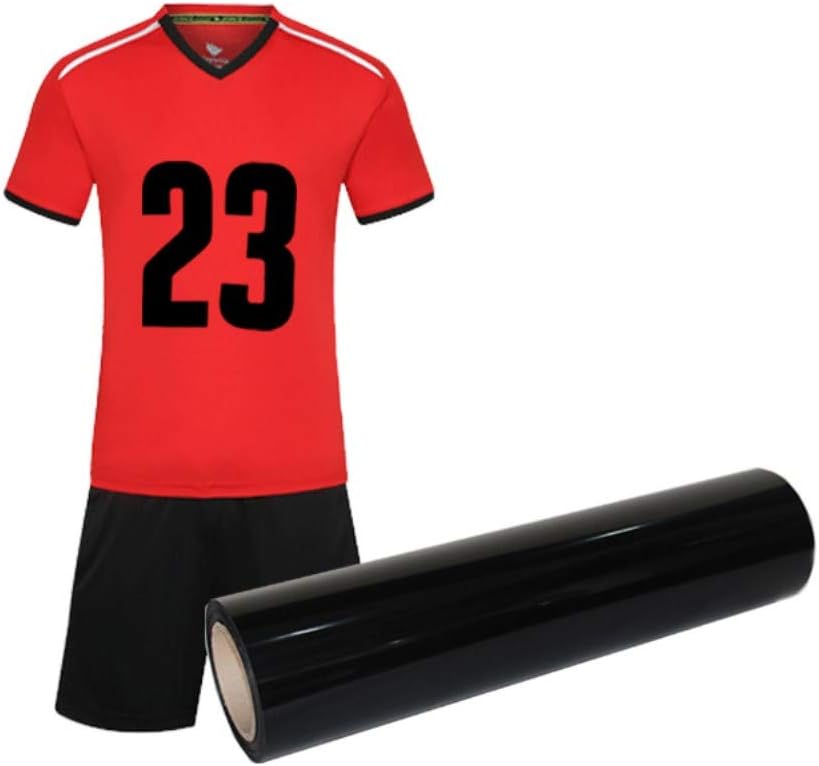 YURROAD 40" x 12" Black Iron On Vinyl - Heat Transfer HTV for Fabric - Easy to Cut & Weed