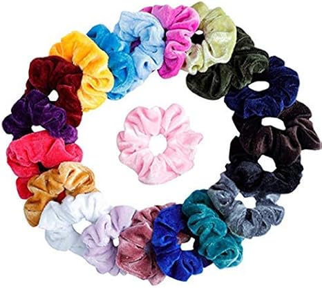 Huphoon 20 Pcs Hair Scrunchies 20 Colors Velvet Elastic Hair Bands