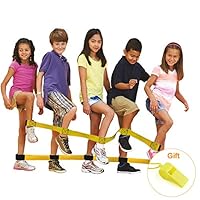 Hurriman 5 Legged Race Bands Outdoor Yard Party Team Building Cooperative Games for Kids Adults with Sports Whistle