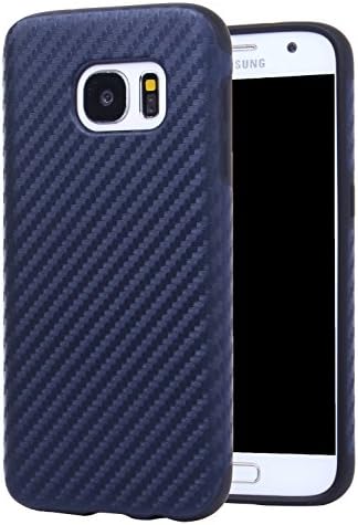 Dejavux Galaxy S7 Case Carbon Fiber Style Pattern Soft TPU Cover Shock Absorbing Shockproof Protective Case for Samsung Galaxy S7 (Blue)