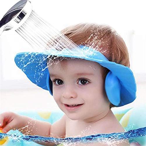 JALIYA New Adjustable Safe Soft Bathing Baby Shower Cap Wash Hair For Children Baby Eye Ear Protector Adjustable Leaves Shape Bathing Shower/Shamoo Cap Hat Baby Shower Caps (Multicolor)