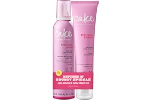 Cake Beauty Curl Defining Cream & Whipped Curl Mousse 2pk, The Curl Friend- For Moisture, Definition & Hold- For Curly Hair