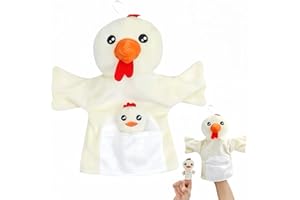 SAURAWAN Chick Plush Hand Puppet for Toddlers and Kids Age 3-5 4-8, Farm Friend Animals Educational Toys, Chicken Finger Hand Puppet Toys, Parent-Child Interactive Games, Animal Theme Party