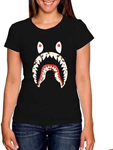 A Bathing Ape X Shark Shirt For T-shirt Women Black S SF