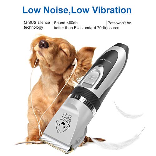 YIDON Dog Clippers, Dog Grooming kit Cordless Adjustable Pet Clippers Dog Hair Trimmer Rechargeable Dog Shears Pet Grooming Professional Hair Clippers Low Noise for Small Large Dogs,Cats,All Pets - Thumbnail 3