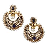 Rich polki and Faux bridal festival india ethnic adiva blue earring PSEAZ013BL