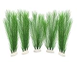 BEGONDIS Aquarium Decorations 5Pcs Fish Tank Artificial Green Water Plants Made of Silk Fabrics Plastic, Safe for All Fish & Pets