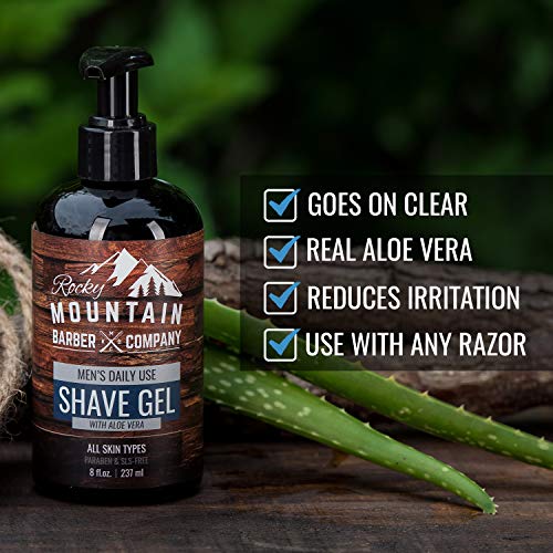 Men's Shave Gel - Clear Shaving Gel So You Can See Where You Are Shaving - For All Skin Types - Use with all Razor Types- 8oz - Thumbnail 4