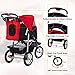 VIAGDO Premium Heavy Duty Pet Stroller for Small Medium Dogs & Cats, 3-Wheel Cat Stroller, Foldable Dog Stroller with Pump-Free Rubber Tires/Suspension System/Link Brake/One-Hand Foldthumb 4