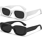 AWGSEE Retro Rectangle Kids Sunglasses 90’s Vintage Fashion Narrow Square Frame Glasses Shades for Girls Boys UV Protection