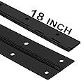 2Pack Heavy Duty Piano Hinge, 2" Open Width x 18" Continuous & Piano Hinges, 0.06” Thick Stainless Steel Piano Hinge with Holes, Black Stainless Furniture Hinges for Cabinet Door Cases Woodworking