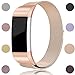 Maledan Compatible with Fitbit Charge 2 Bands, Stainless Steel Milanese Loop Metal Replacement Accessories Bracelet Strap with Unique Magnet Lock for Fitbit Charge 2 HR Royal Gold Small
