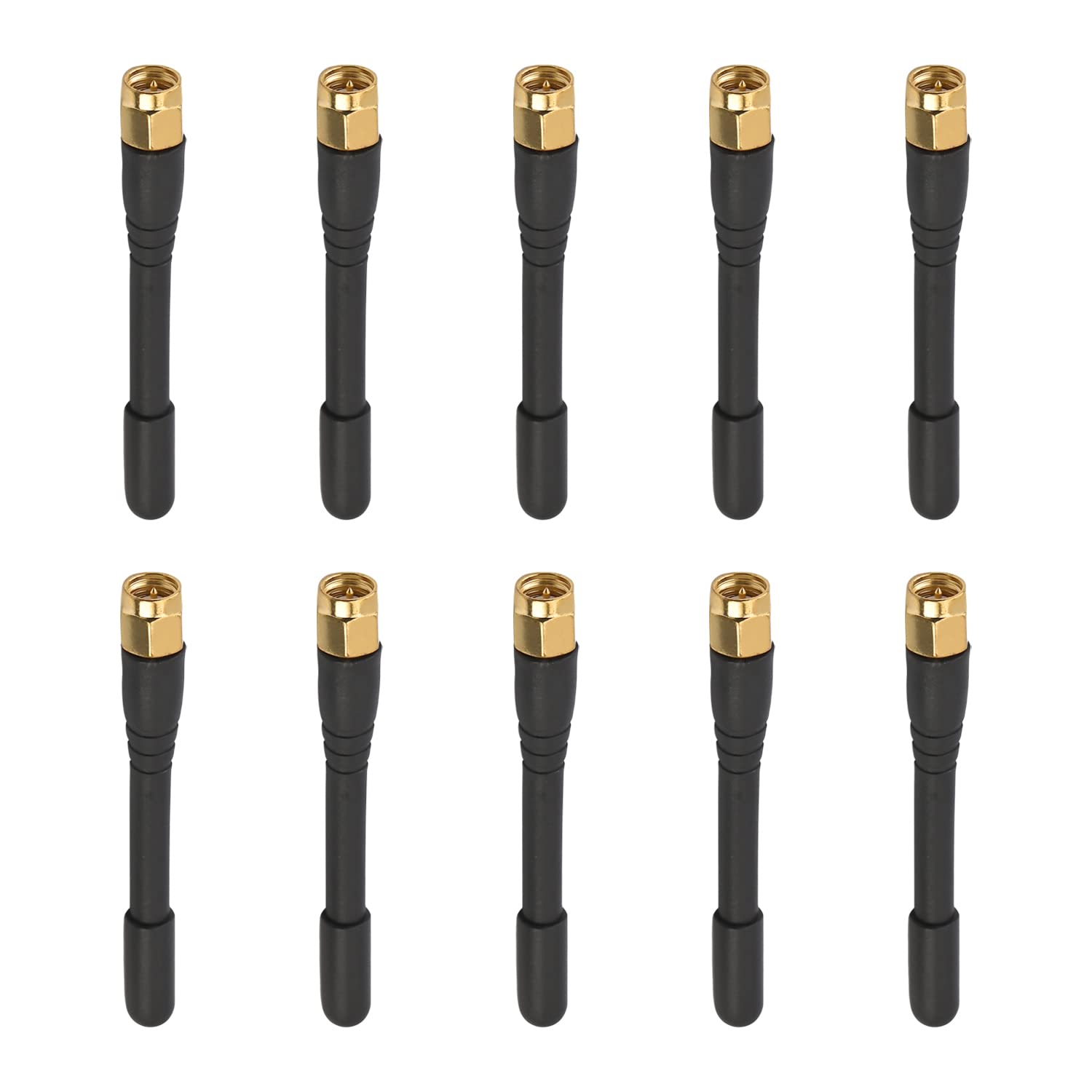 Othmro 433MHz Antenna - 3dbi Omni Antenna 433 Antenna SMA Male Straight Rubber Duck Aerial Black Cable 70mm Long Rod Antenna 433MHz 3dbi Omni Antenna 10pcs