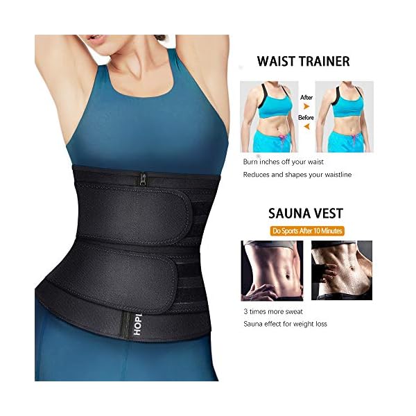 HOPLYNN Neoprene Sweat Waist Trainer Corset Trimmer Belt, Waist Cincher