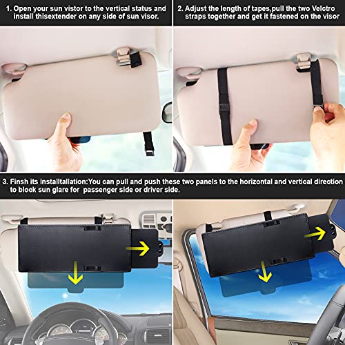 Spurtar Sun Visor Extender (2 Pack) Visor Extension Shade with