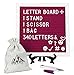 Felt Letter Board with Stand - Changeable White Oak Wood Frame Message Board with Wall Mount Hanger, 340 White Letters, Numbers, Symbols & Signs, Free Canvas Bag & Scissor, 10X10 inches