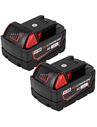 2Packs18V Reemplazo de 6.0Ah para Milwaukee M18 Batería M18B 48-11-1820 48-11-185048-11-1828 48-11-10 m18 baterías de herramientas eléctricas inalámbricas