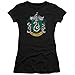 PopFunk Classic Harry Potter Slytherin Logo Teen Juniors Womens Premium Cotton Cap Sleeve Graphic T-Shirt & Stickers (Small)