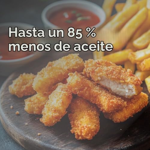 – Air Fryer Double Touch 11L (5,5+5,5L) Freidora de Aire Doble sin Aceite, 2850W, 10 Menús, Pantalla Táctil, Temporizador 60min regulable, 80-200°C, Cocina Fácil y Saludable