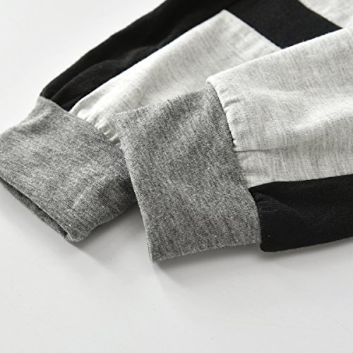 2Piece Toddler Kids Baby Boy Outfits Set,Short Sleeve Letter Mini Boss Print Front T-Shirt Stripe Trousers Pant Clothes Suit Black - Thumbnail 4