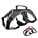Peak Pooch - No-Pull Dog Harness - Padded, Mesh Fabric Dog Vest with Reflective Trim, Lifting Handles and Buckle Straps - Black Dog Harness - L