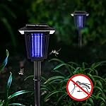 Solar Bug Zapper, HQOON Outdoor Insect / Mosquito/ Flying Killer Light, Also Solar Garden Pathway Lights, Hang or Stake in the Ground
