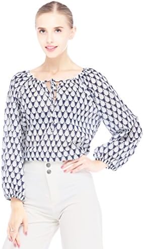 VESTIR Women’s Blouses Summer Casual Long Sleeve Tops Shirt 100% Cotton
