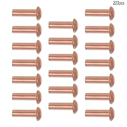 Aicosineg 200pcs 0.31" Length Copper Solid Rivets