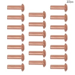 Aicosineg 200pcs 0.31" Length Copper Solid Rivets