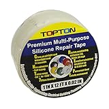 TOPTON Silicone Repair Tape Bonding Rescue Self Fusing Tape Waterproof 1in X 12ft X 0.02in (1PC Clear)