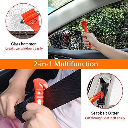 16.3ONCHA 4 Pack Car Safety Hammer,Car Escape Tool Seatbelt Cutter and