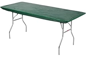 Kwik-Covers 8' Rectangle Plastic Table Covers 30" x 96", Bundle of 5 (Hunter Green)
