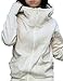 Eshion Women Thumb Hole Funnel Neck Full Zip Hoodie Sweatshirt Jacket Coat Outerwear