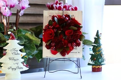 Amazon Co Jp 限定品 おしゃれなリース ベルベットローズリース Sサイズ リーススタンドつき ガーデニング雑貨 クリスマス ホーム キッチン