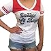 KUFV Women's Harley Quinn Daddy's Lil Monster 3/4 Sleeve Baseball Shirt