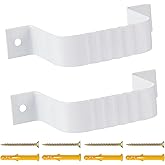 Gutter Downspout Straps - 2x3, White (2 Pack) With Brackets