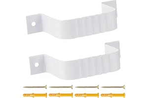 MZCVRIRU Gutter Downspout Straps - 2x3, White (2 Pack) With Brackets
