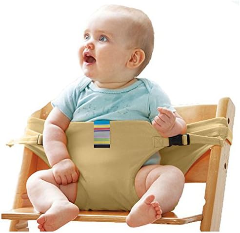 Taodou Portable Washable High Chair Harness Booster Baby Seat Belt Strap Safe Seating Wrap Beige