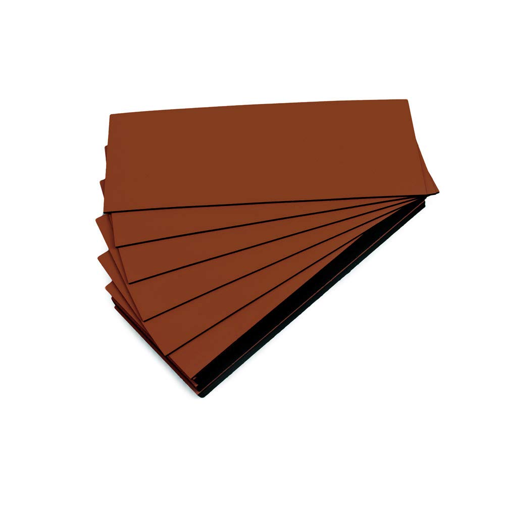 Pack of 25 Coloured Magnetic Labels (Brown, Length 10 cm, Width 4 cm)