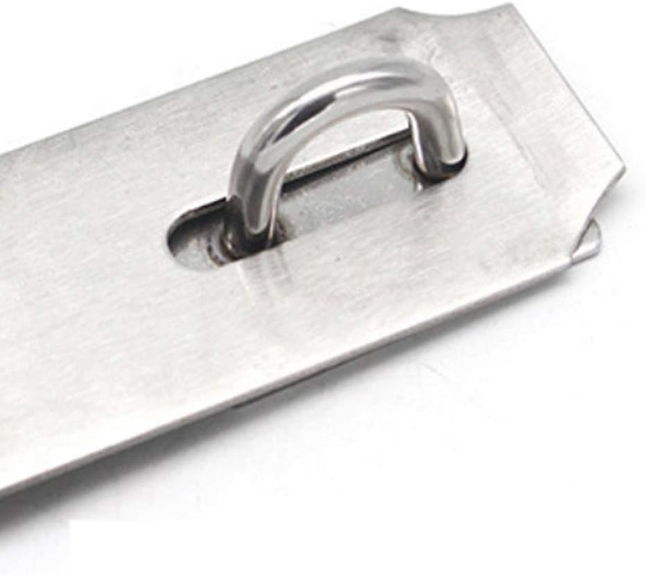 5 Inch Door Hasp Latch Lock, 304 Stainless Steel Padlock Hasp Clasp, Solid and Durable Safety Door/Cabinet Holder, Thickness 2mm, Brushed Finish - - 